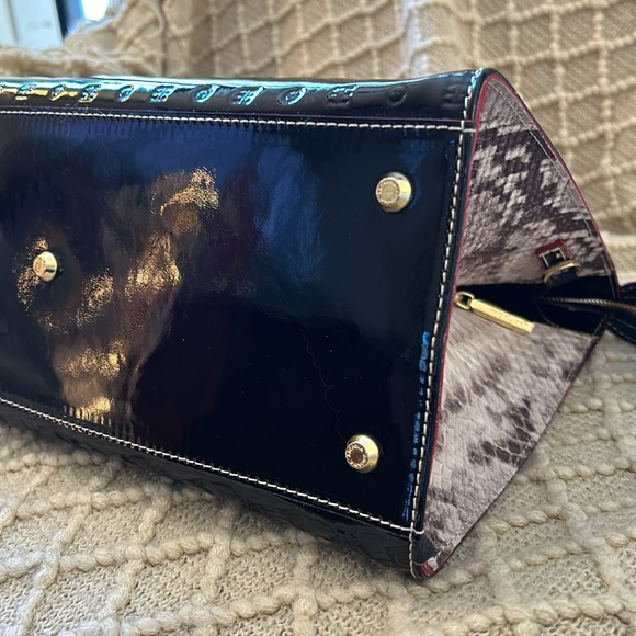 Arcadia Italian black patent leather bag with snakeskin sides - Picture 9 of 10